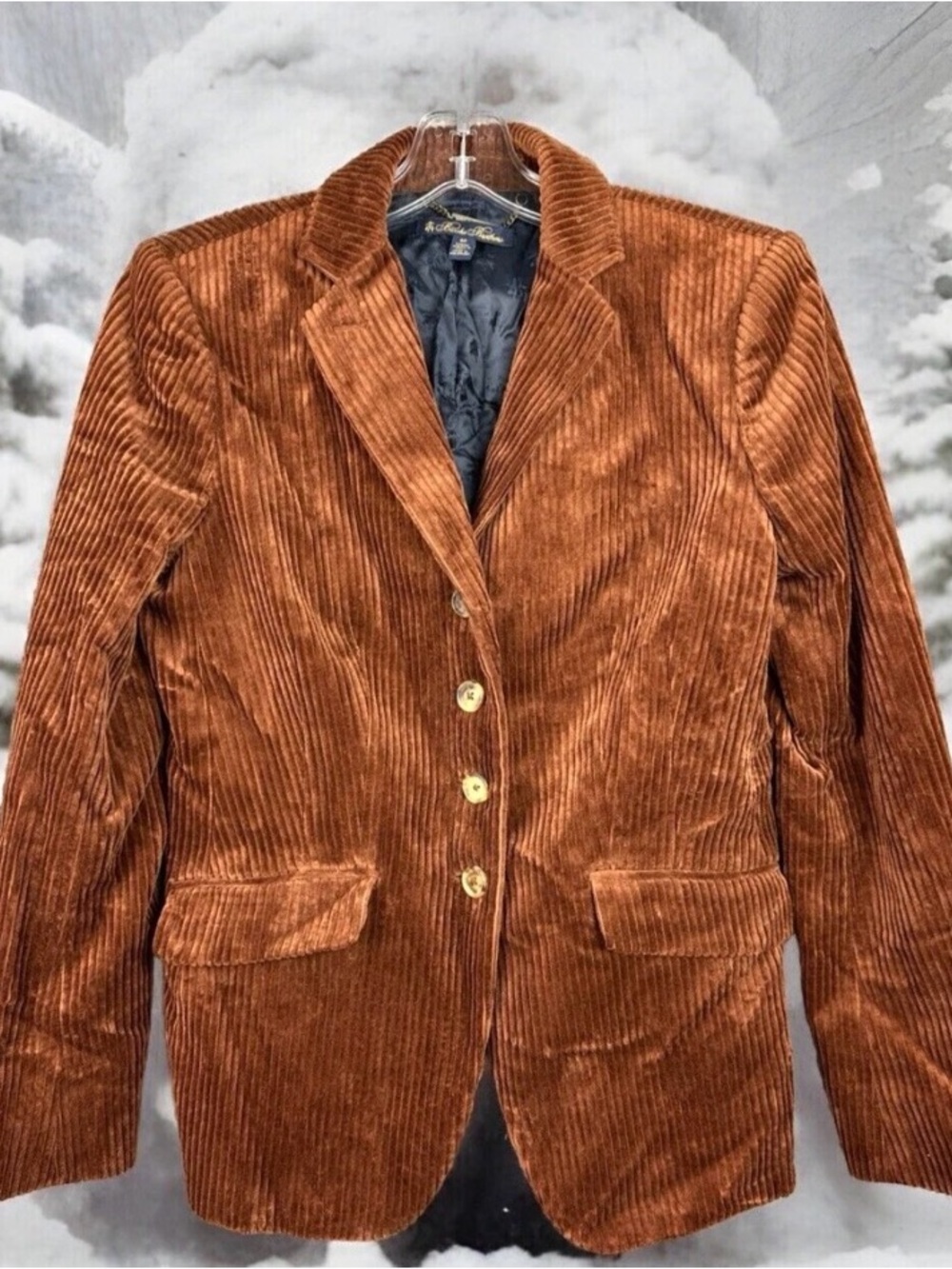 Women’s Vintage Brown Tailored Corduroy Blazer. Excellent Condition,, Sz 8P